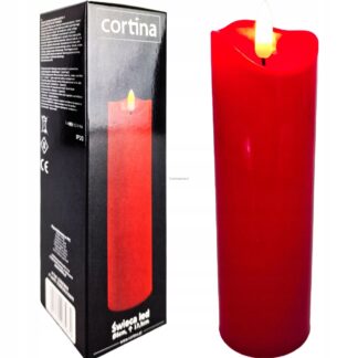 Świeca Led 3/20/WAX Ruchomy płomień Czerwona (17,5 cm)