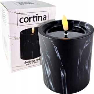 Świeca LED "Marmur" BLACK 4/23 (10cm)