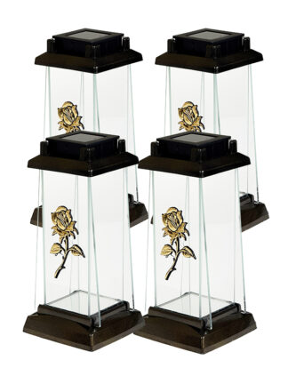 Pakiet 4x Kapliczka solarna Zsz2 WZ-3 Róża Brąz/Złoto