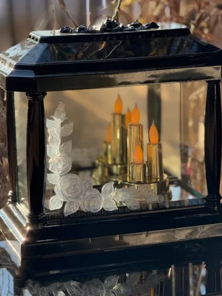 Zestaw Panteon + Apl.Róża”L” Transparent + świeca Trio (Gold)