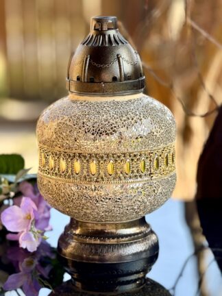 Znicz Artystyczny Witraż Urna Złoto (34 cm)