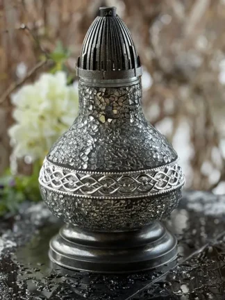 Znicz Artystyczny Witraż Karafka Dekor Srebro (32 cm)