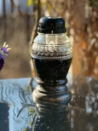 Znicz solarny Z273 P Czarny  (21 cm)