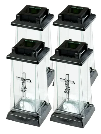 Pakiet 4x Kapliczka solarna Zsz2 WZ-1 Krzyż Grafit/Srebro