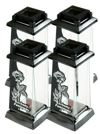 Pakiet 4x Kapliczka solarna Zsz2 WZ-22 „Kochamy Pamiętamy” Grafit/Srebro