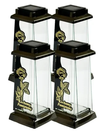 Pakiet 4x Kapliczka solarna Zsz2 WZ-22 „Kochamy Pamiętamy” Brąz/Złoto