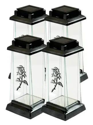 Pakiet 4x Kapliczka solarna Zsz2 WZ-3 Róża Grafit/Srebro