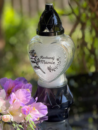 Znicz szklany Z925 "Kochanej Mamie" (26cm)