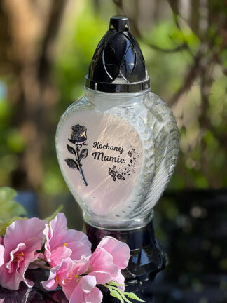 Znicz szklany Z1210 "Kochanej Mamie" (28cm)