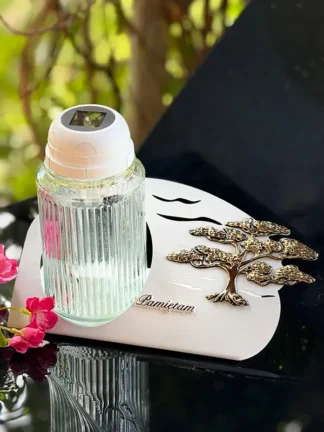 Znicz solarny Corrado "Pamiętam" Biały, złote Drzewo (19 cm)