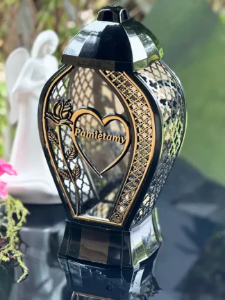 Kapliczka Glamour Wazon Ratan Duża R3 Złoto "Pamiętamy" (38 cm)