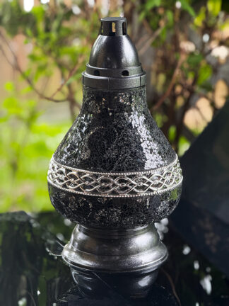 Znicz Artystyczny Witraż KARAFA Dekor Czarny (36 cm)