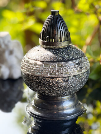 Znicz Artystyczny Witraż Kulka Dekor Srebrny (27 cm)