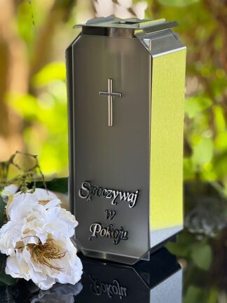 Kapliczka Solarna Metalowa LUXORIA T4 Spoczywaj w pokoju (SR) Stal nierdzewna Szkło Mleczne (26 cm)