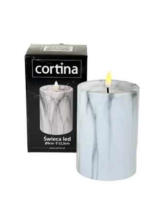 Świeca LED "Marmur" GREY 5/23 (12,5cm)