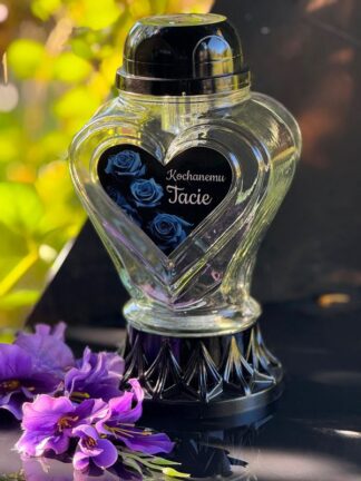 Znicz solarny P109 "Kochanemu Tacie" Ciepłe światło Czarny (28,5 cm)