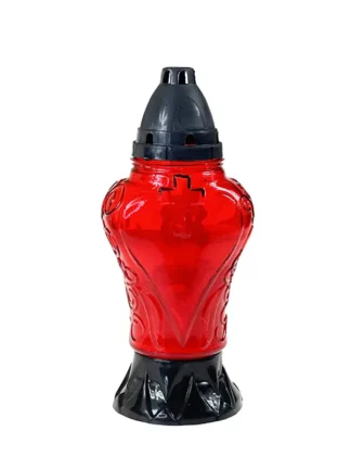 Znicz zalewany "Serce" czerwony S20 (28cm)