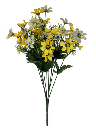 Polne kwiaty w bukiecie Onętek H314 (żółto-biały) 42 cm