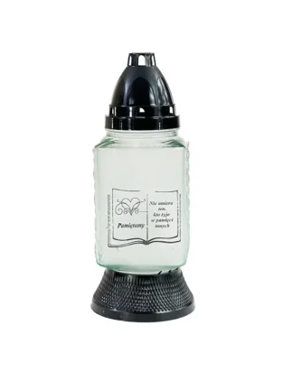 Znicz szklany Srebrny Z440 Apl. (24,5cm)