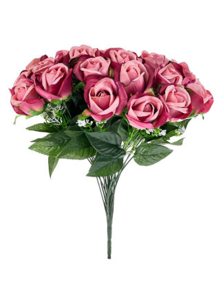 Bukiet 24 róż z gipsówką T83 (40 cm)