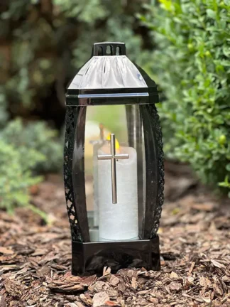 Kapliczka Mała + Aplikacja Świeca Led Gratis - Czarna (30 cm)