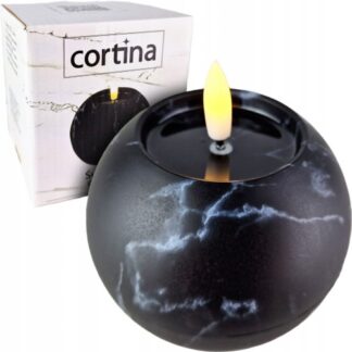 Świeca LED "Marmur" BLACK 7/23 (7,5cm)