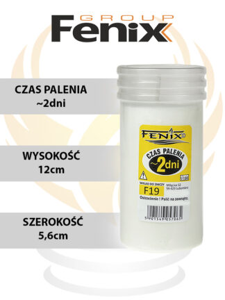 Wkład parafinowy zalewany F19 (czas palenia~2 dni)