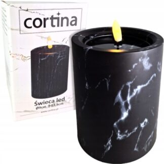 Świeca LED "Marmur" BLACK 5/23 (12,5cm)