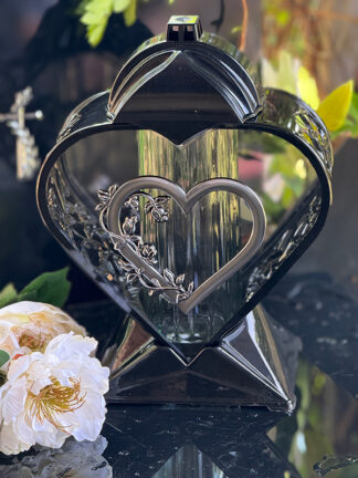 Znicz szklany klasyczny Serce1 (31cm)