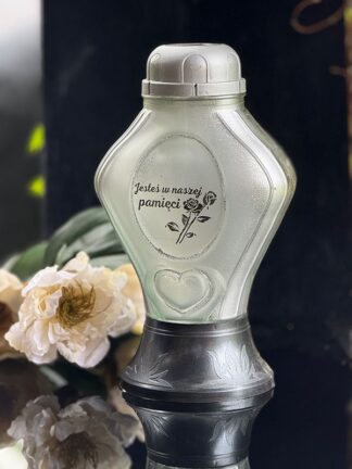 Znicz Solarny Z103 "Jesteś w Naszej pamięci" Srebrny