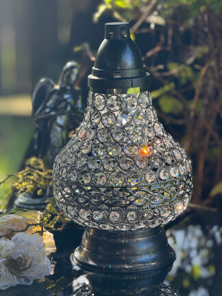 Znicz Artystyczny PREMIUM Witraż New Karafa Srebrna (37 cm)