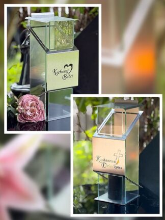 Zestaw dla Dziadków 2 x LUXORIA KD Stal/Transparent ŚWIECE gratis